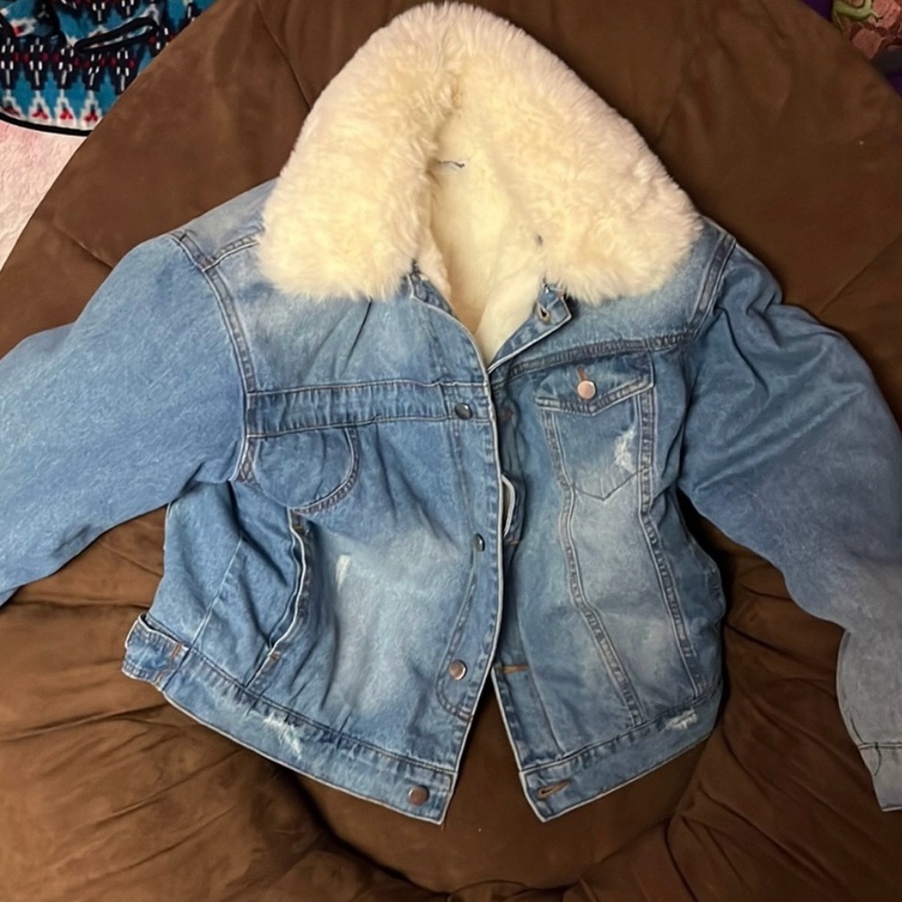 fur jean jacket